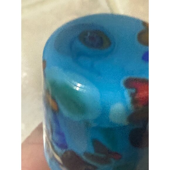 Murano Glass Wine Bottle Stopper With Multicolor Millefiori Design & Stainless S - Picture 2 of 9